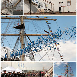 На официальном открытии Operation Gdynia Sails 1974-2014: полнопарусный корабль и флагман фестиваля Dar Mlodziezy. Фото Александра Кучерука.