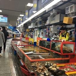 Рыбный рынок в Южной Корее