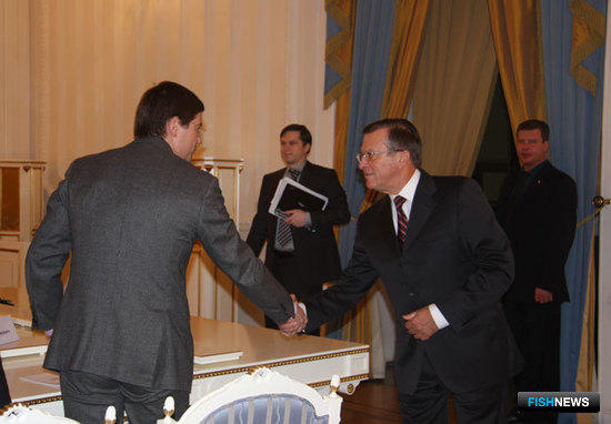 Встреча первого вице-премьера Виктора Зубкова с руководителями предприятий рыбохозяйственного комплекса. Москва, декабрь 2009 г.
