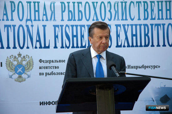 Первый вице-премьер Виктор ЗУБКОВ открывает выставку "Экспофиш 2011"