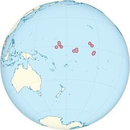 Расположение Кирибати на глобусе. Иллюстрация: TUBS («Википедия»), CC BY-SA 3.0