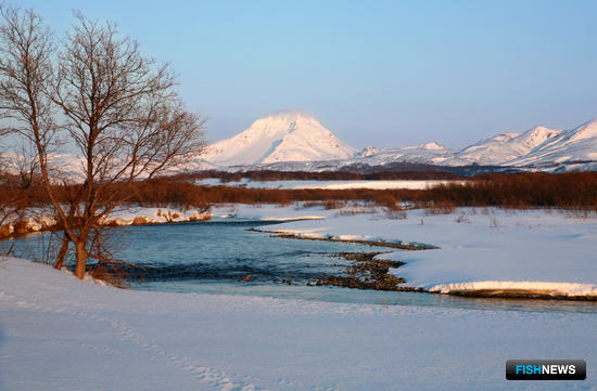Зимний камчатский пейзаж