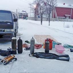 Члены браконьерской группы использовали водолазное снаряжение. Фото пресс-службы Погрануправления ФСБ России по Сахалинской области