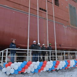 Торжественная церемония спуска «Карского моря». Фото пресс-службы Выборгского судостроительного завода