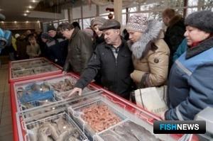 Рыбный магазин «Портовый», открытый в Калининградском рыбном порту в конце прошлого года, завоевал популярность у местных жителей. Фото пресс-службы ФГУП «Нацрыбресурс»