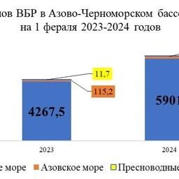 Вылов в Азово-Черноморском бассейне увеличился более чем на 30%. Графика пресс-службы АзНИИРХ