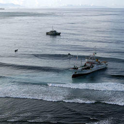 Тайваньское рыболовное судно, севшее на риф. Фото U.S. Navy («Википедия»)