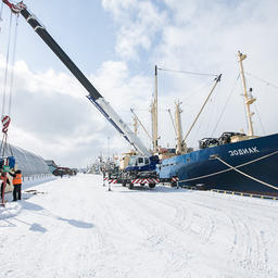 Грузовое судно доставило из Кореи в Невельск оборудование для нового завода по глубокой переработке водных биоресурсов