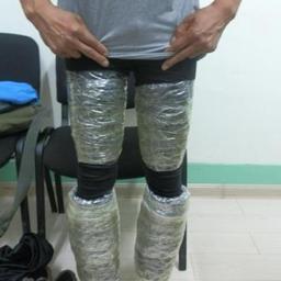 Ценные биоресурсы нарушитель спрятал на теле под одеждой. Фото пресс-службы Хасанской таможни.