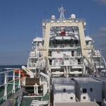 Супертраулер «Владимир Бирюков», построенный для камчатской рыбодобывающей компании «Океанрыбфлот» на турецкой судоверфи, ждут на Камчатке. Фото Валентины Боковиковой