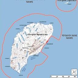 Карта-схема заповедника «Остров Врангеля» 