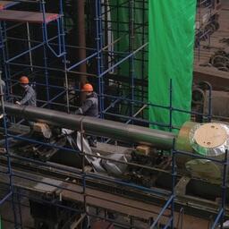 Установка гребного вала на «Капитане Брейхмане». Фото пресс-службы Северной верфи