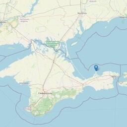 Расположение мыса Казантип. Карта проекта OpenStreetMap