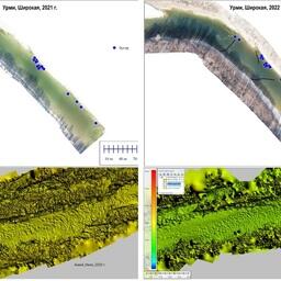 Ортофотопланы и цифровые модели рельефа с нерестилищ осенней кеты. Иллюстрация с сайта ХабаровскНИРО