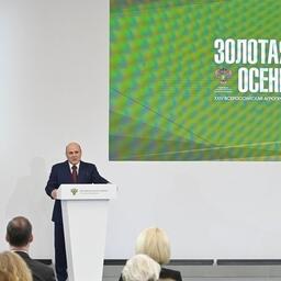Премьер-министр Михаил МИШУСТИН выступил на стратегической сессии в рамках выставки «Золотая осень». Фото пресс-службы правительства