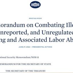 Белый дом опубликовал меморандум о борьбе с ННН-промыслом