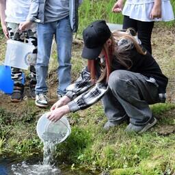 Подрощенных мальков выпустили в бассейн реки Авача. Фото пресс-службы Главрыбвода