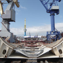 В Санкт-Петербурге заложили киль для четвертого 108-метрового траулера для «Русской рыбопромышленной компании». Фото пресс-службы РРПК