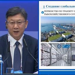 Председатель правления Liaoyu Group Co., Ltd ЛЮЙ Дацян. Скриншот трансляции