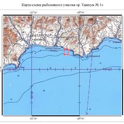 Один из рыболовных участков предлагается в районе устья реки Таватум. Карта-схема с сайта торгов