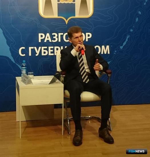 Губернатор Сахалинской области Олег КОЖЕМЯКО на пресс-конференции