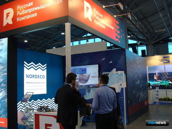 Павильон «Русской рыбопромышленной компании»  на Выставке рыбной индустрии, морепродуктов и технологий в Санкт-Петербурге в 2017 г.