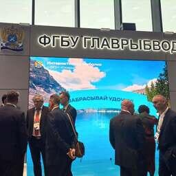 Стенд Главрыбвода развлекал посетителей интерактивной рыбалкой