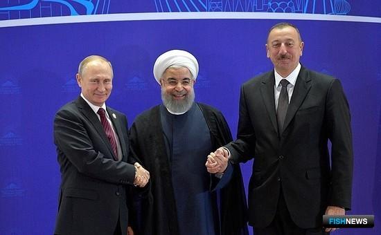 Президент России Владимир ПУТИН, президент Ирана Хасан РУХАНИ и президент Азербайджана Ильхам АЛИЕВ провели встречу в Тегеране. Фото пресс-службы президента РФ