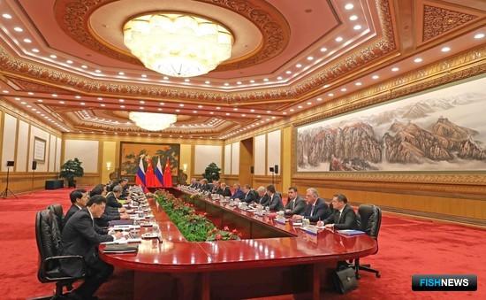 Переговоры в ходе визита Владимира Путина в Китай. Фото пресс-службы президента РФ