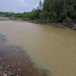 Река, загрязненная добычей рассыпного золота. Фото Евгения Рогалева