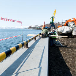 В бухте Моховая идет строительство морского терминала. Фото пресс-службы Нацрыбресурса
