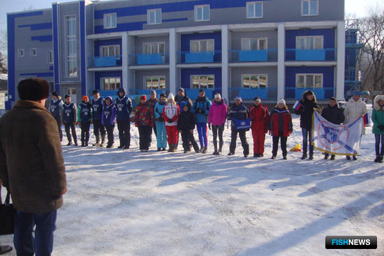 «Рыбацкая лыжня-2015»: построение перед стартами