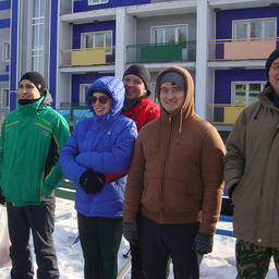 Лыжники ТИНРО-Центра во главе со своим руководителем – Павлом Васильевичем КОЛЧУГИНЫМ