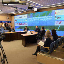 Пресс-конференция с участием главы Росрыболовства Ильи Шестакова. Фото пресс-службы Росрыболовства