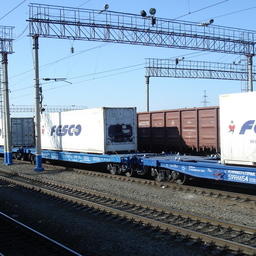 Рефрижераторные контейнеры на платформах. Фото Glucke («Википедия»)