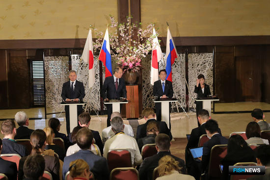 Пресс-конференция по итогам российско-японских консультаций в формате «два плюс два». Фото пресс-службы МИД РФ