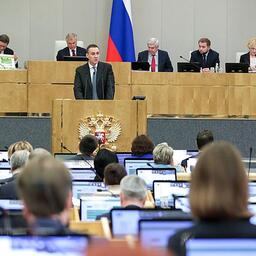 Глава Минсельхоза Дмитрий ПАТРУШЕВ на правительственном часе в Госдуме. Фото пресс-службы ГД