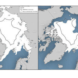 Слева - район открытого моря в центральной части Северного Ледовитого океана.
Справа - зоны, свободные ото льда, в Центральной Арктике в сентябре 2012 г.