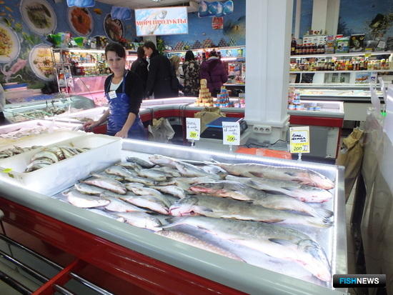 Рыбный прилавок на Сахалине