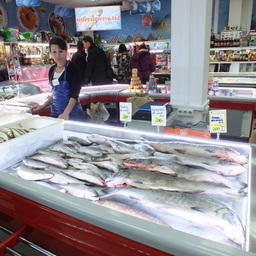 Рыбный прилавок на Сахалине