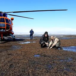 Взятие проб обыкренного субстрата. Фото пресс-службы КамчатНИРО