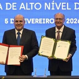 Заявление подписали премьер-министр РФ Михаил МИШУСТИН и вице-президент Бразилии Жералду АЛКМИН. Фото пресс-службы правительства России