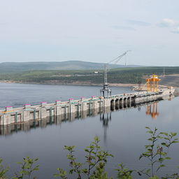 Строительство Богучанской ГЭС, 2014 г. Фото Сайга20К («Википедия»)