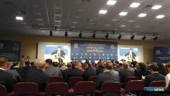 Заседание на открытии второго Международного рыбопромышленного форума и Выставки рыбной индустрии, морепродуктов и технологий в Санкт-Петербурге