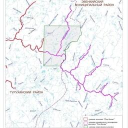 Карта-схема заказника «Река Бахта»