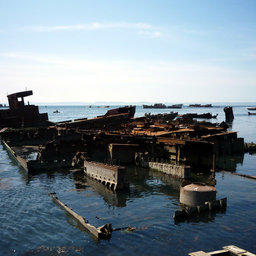 «Кладбище кораблей» в Корсакове. Фото пресс-службы правительства региона