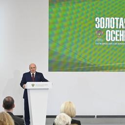 Премьер-министр Михаил МИШУСТИН выступил на стратегической сессии в рамках выставки «Золотая осень». Фото пресс-службы правительства