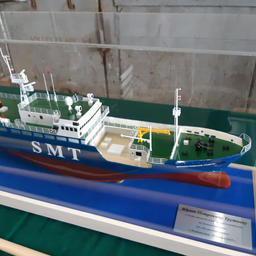 Макет судна, которое строится на «Восточной верфи» в Приморье по заказу компании «Дальневосточное побережье»