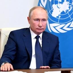 Президент Владимир ПУТИН принял участие в дебатах высокого уровня в Совбезе ООН по теме укрепления морской безопасности. Фото пресс-службы главы государства