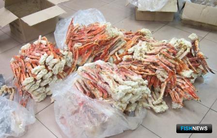 124 кг крабовой продукции были обнаружены в ходе таможенного контроля товаров. Фото пресс-службы Уссурийской таможни